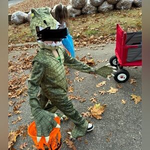Kids Alligator Crocodile Dinosaur Halloween Costume in Green